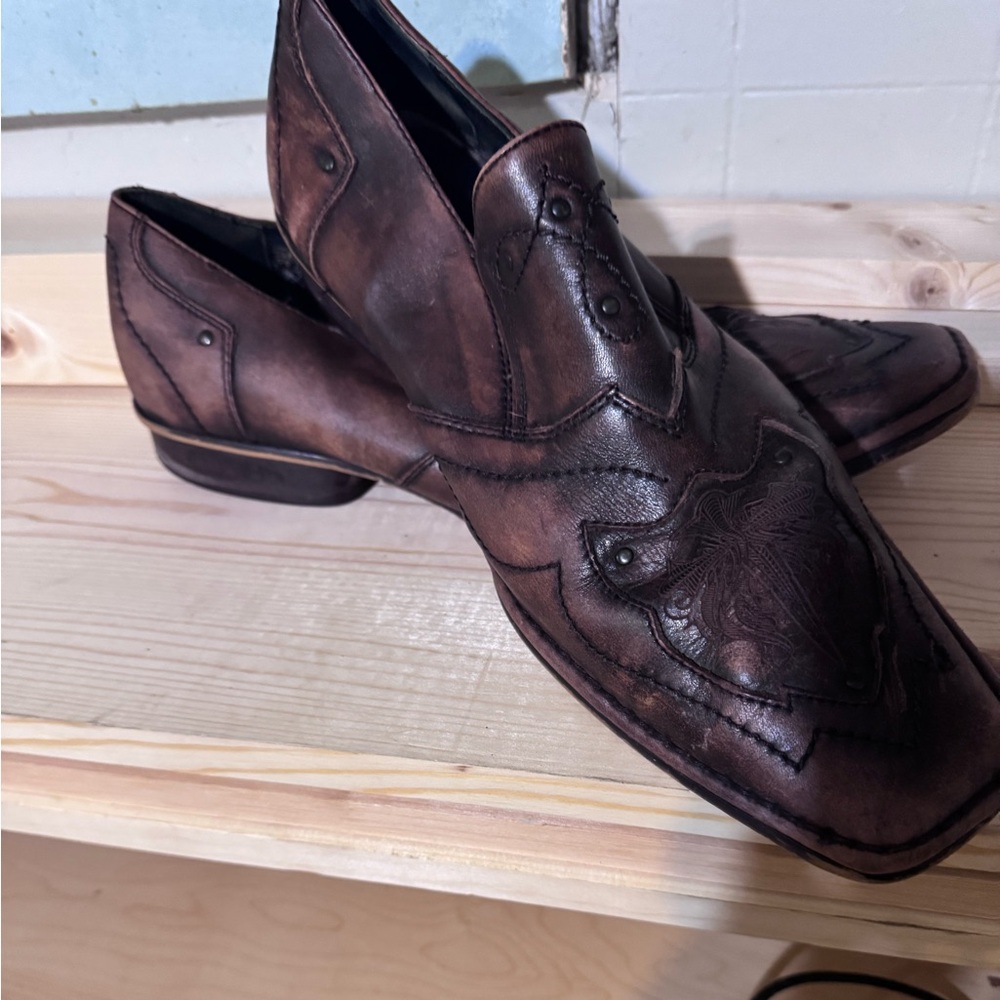 Men's Brown Leather Western Shoes